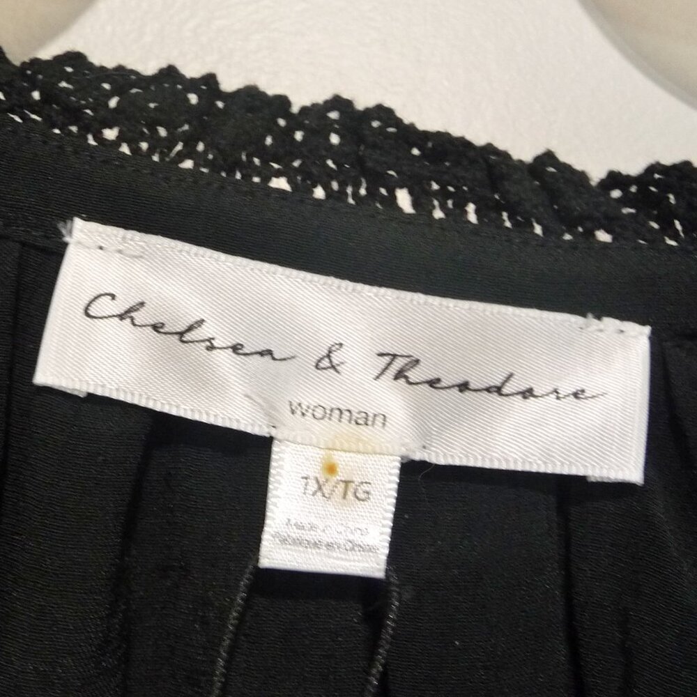 NWT Chelsea & Theodore Size 1X Black Blouse - Picture 5 of 11